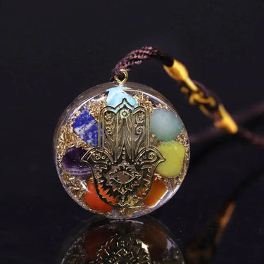 Lucky Hamsa Hand Orgonite Necklace-Your Soul Place